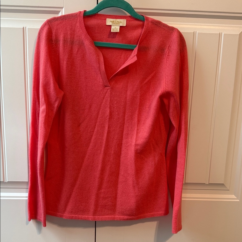 Peck & Peck Coral Cashmere Sweater